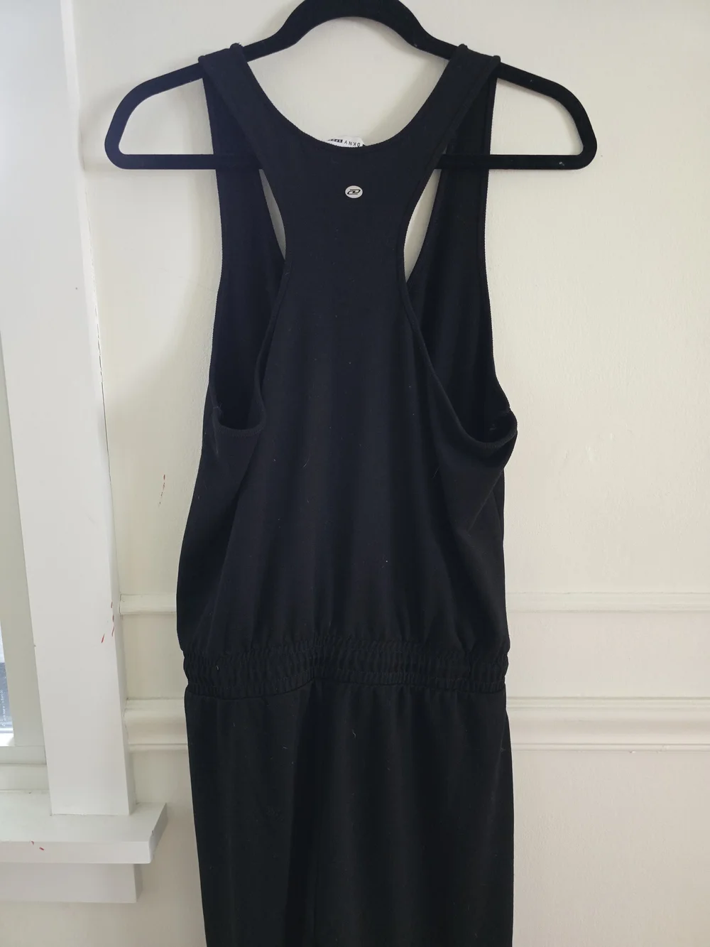 Donna Karan Sport Black Racerback Tank Drawstring Waist Jumpsuit/Romper